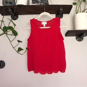 Francescas Red Scalloped Tank